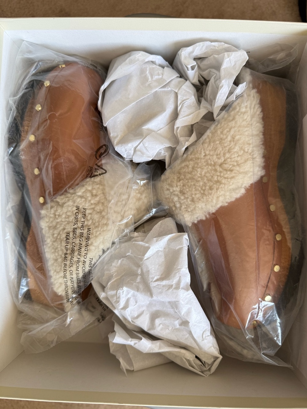 M. Gemi The Greta Shearling Calf Leather Clog Mule - Sz 38 NWB - Picture 7 of 9